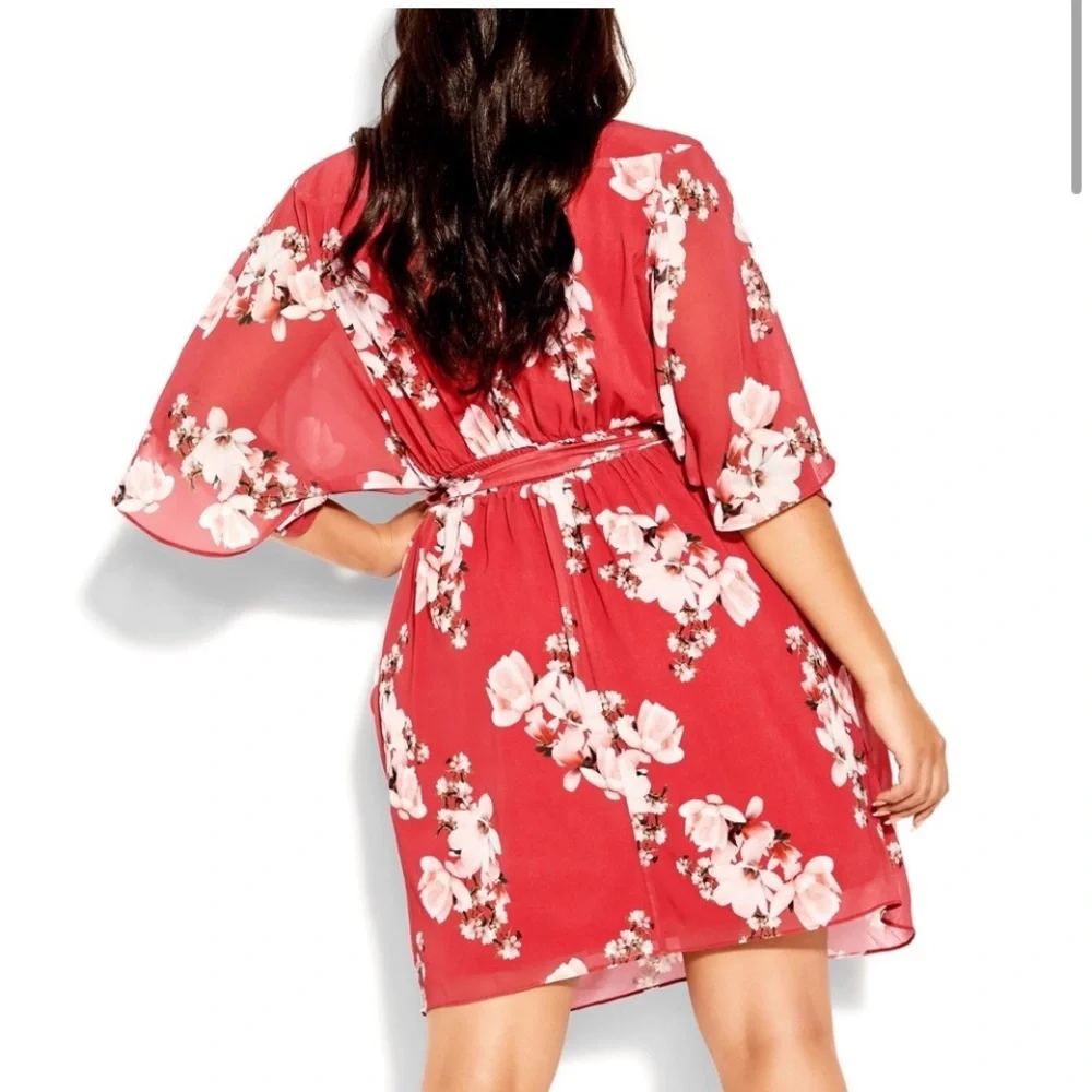 City Chic Sacred Lotus Dress - Size 20